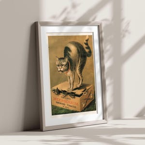 Antique TOBACCO PIPE ART, Meerschaum Pipe Sign, Antique Cat Poster, Man Cave Wall Art, Vintage Smoking Poster, Pipe Smoker Gift image 2