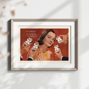 RETRO SMOKING POSTER, Fun Vintage Cigarettes Ad, Kitsch Wall Art, High Quality Reproduction, Vintage Poster, Retro Bar Wall Art image 3