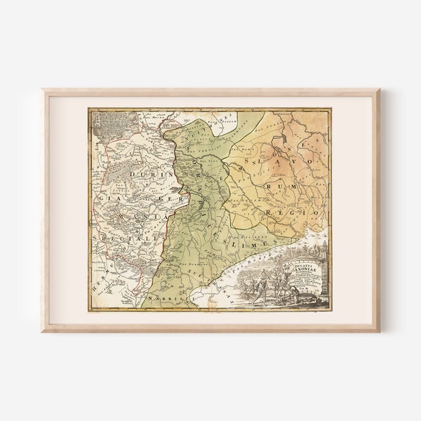 ANTIQUE SAXONY MAP, Map of Upper Saxony, Historical Map, Antique Map Reproduction