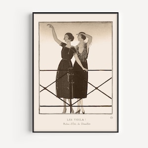 FRENCH FASHION PRINT, Vintage Fashion Poster, Summer Dresses Poster, Vintage Nautical Poster, 1920s Fashion Art, Vintage Fashion Wall Art