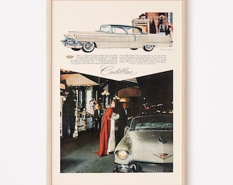 VINTAGE FANCY CAR Ad, Classic Car Ad, Rockabilly Style Poster, Retro Style Art, Vintage Art Print, Retro Wall Art