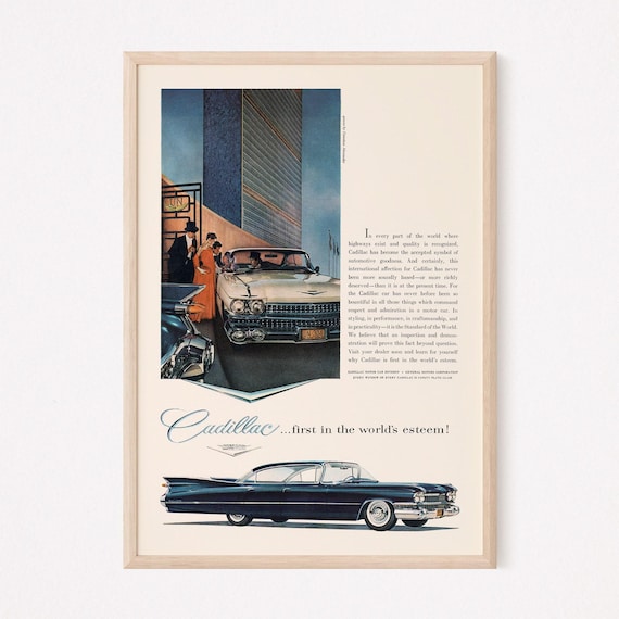 VINTAGE LUXURY VEHICLE Ad, Rockabilly Car Poster, Garage Wall Art, Retro Wall Art, Retro Car Ad, Classic Car Ad, Vintage Car Collector