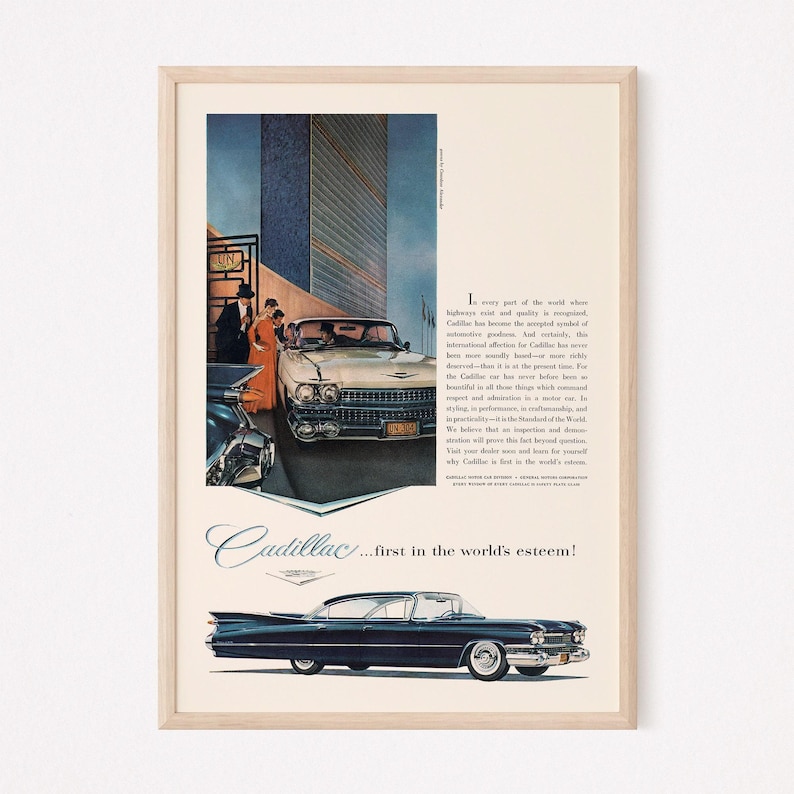 VINTAGE LUXURY VEHICLE Ad, Rockabilly Car Poster, Garage Wall Art, Retro Wall Art, Retro Car Ad, Classic Car Ad, Vintage Car Collector image 1