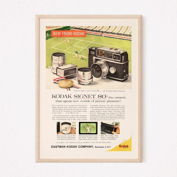 RETRO CAMERA AD, vintage Film Camera Ad, Mid-Century Poster Camera Lover Poster Photography Ad Retro Camera 35mm Film Camera