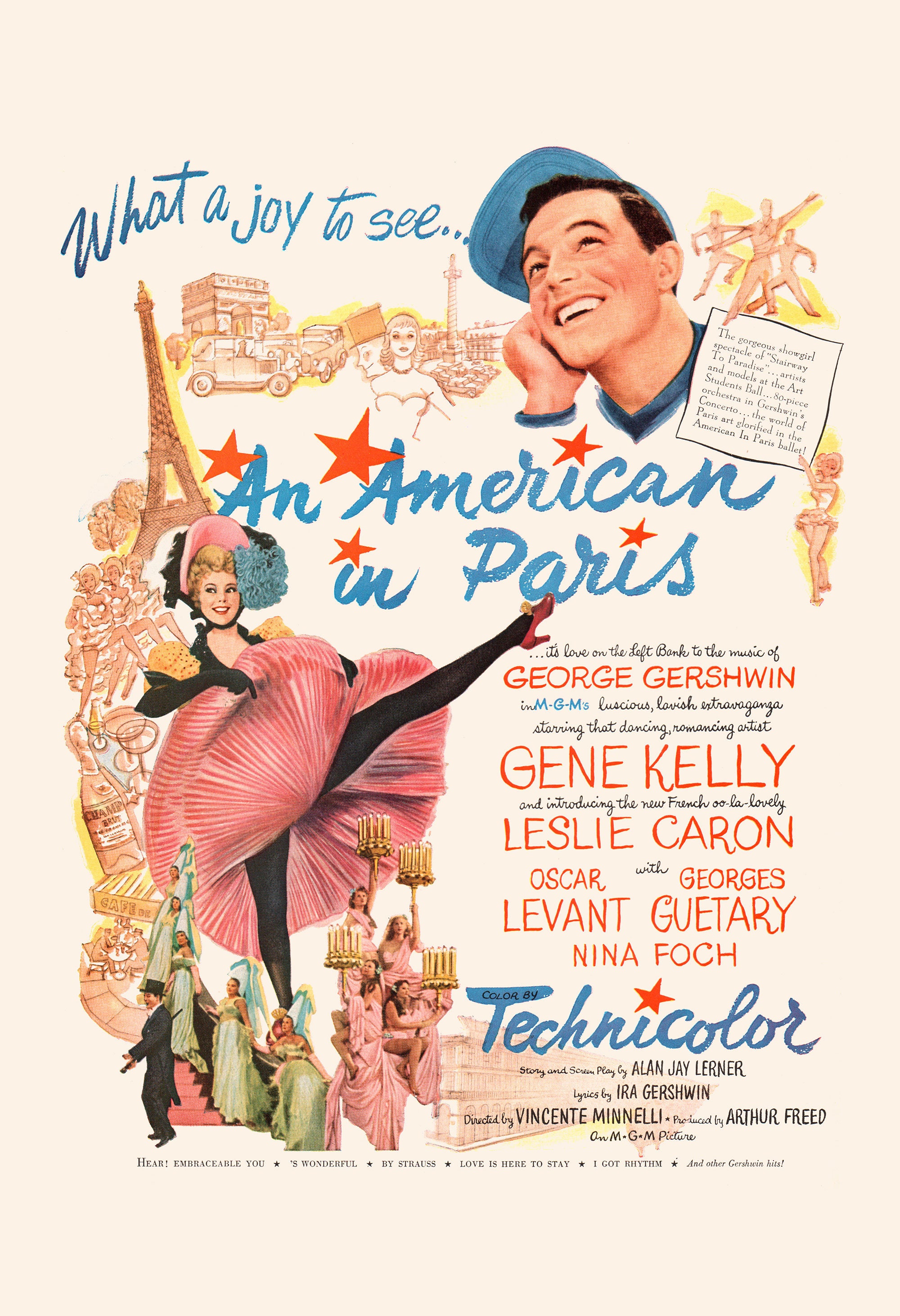 VINTAGE MOVIE POSTER an American in Paris Movie Ad 1950s Etsy