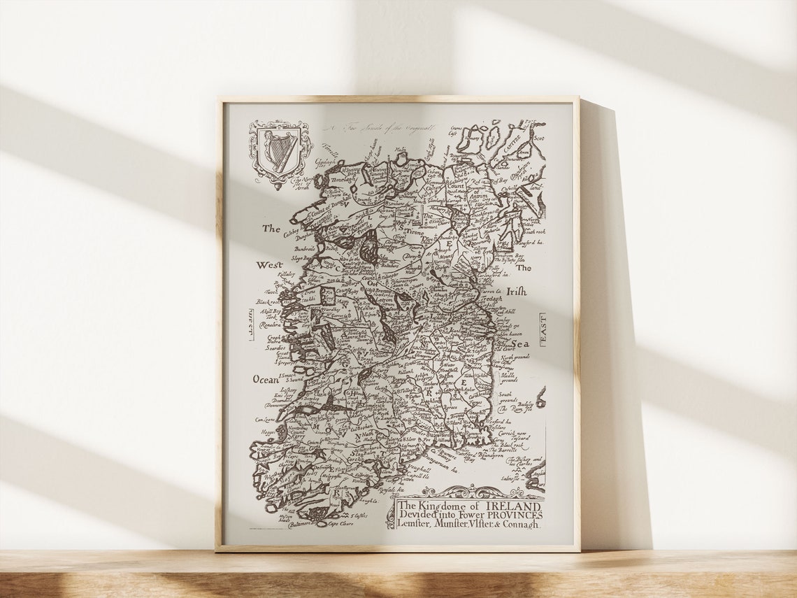VINTAGE IRELAND MAP Antique Map of Ireland Professional - Etsy Canada