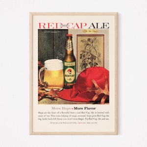 RETRO BEER AD, Retro Mid-Century Ad Beer Poster, Vintage Bar Poster 1950s Retro Beer Ad Cool Bar Art Decor