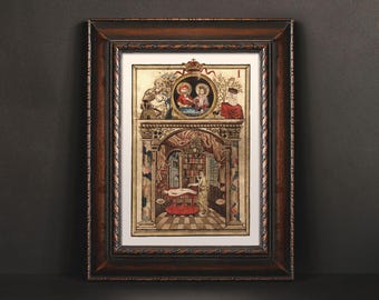 ESCENA MÉDICA RENACIMIENTO, Impresión de la Biblioteca de la Academia Oscura y Macabra, Obra de Arte Tradicional para Entusiastas de la Ciencia y la Historia del Arte de Europa
