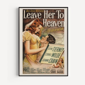 CLASSIC Movie Poster, Leave Her to Heaven Movie Poster, Retro Movie Poster Film Movie Poster Classic Film Poster Retro Film Poster