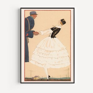 COQUETTE ROOM DECOR, Vintage Romantic Poster, Art Deco Poster, Wedding Gift, Bridal Shower, Feminine Decor, Professional Reproduction image 1