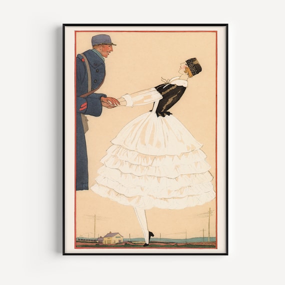 COQUETTE ROOM DECOR, Vintage Romantic Poster, Art Deco Poster, Wedding Gift, Bridal Shower, Feminine Decor, Professional Reproduction