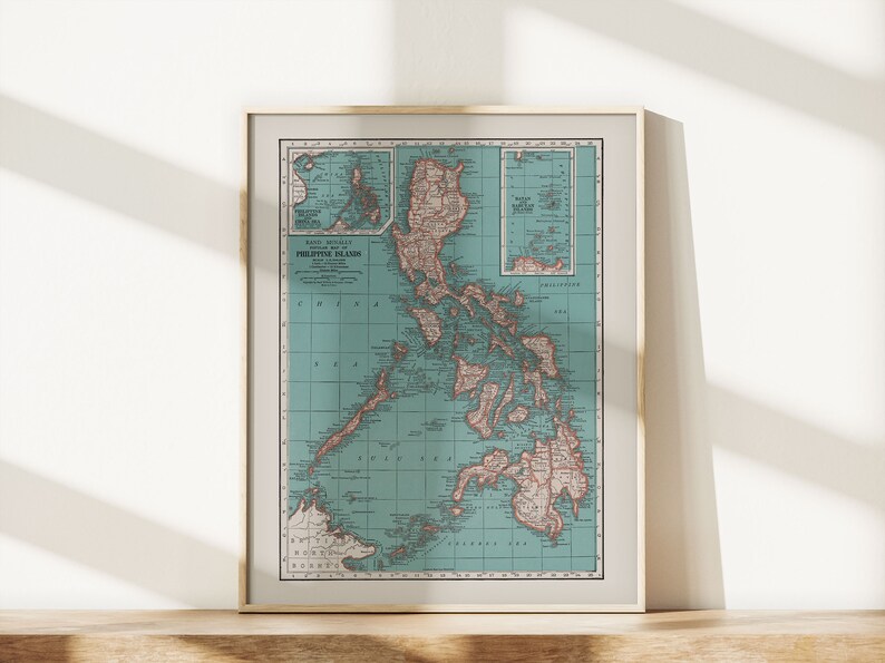 PHILIPPINES MAP PRINT Vintage Map of the Philippines Old - Etsy
