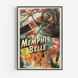 CLASSIC MOVIE POSTER, Memphis Belle Film Poster, Classic War Movie Poster, Classic Film Poster, Art Film Poster