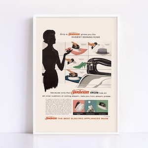 LAUNDRY ROOM POSTER, Retro Eisen Werbung, Hochwertige Reproduktion, Vintage Plakat Werbung, Vintage Wohndekor Druck, Altmodische Eisen Kunst Bild 1