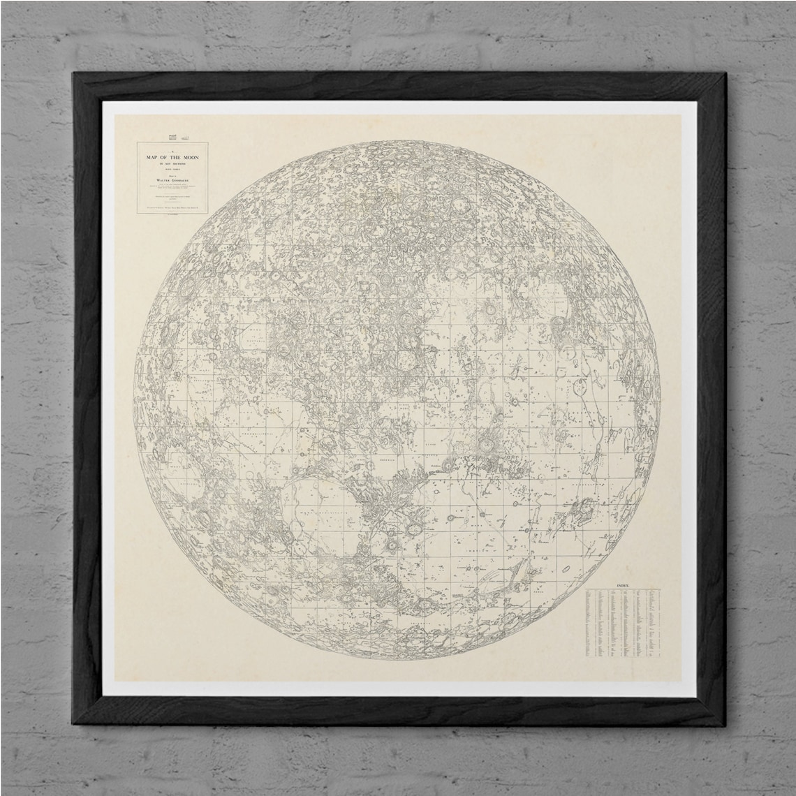 MAP of the MOON Antique Wall Art Antique MOON Map Vintage | Etsy