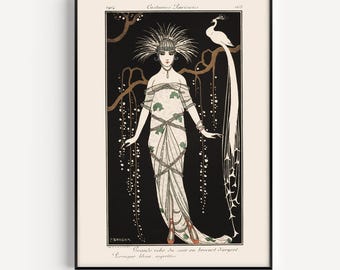 ANTIQUE FASHION ART, Antique Poster, Fashion Print, Fine Art Print, Feminine Decor, Luxury Fashion Print, Professional Reproduction