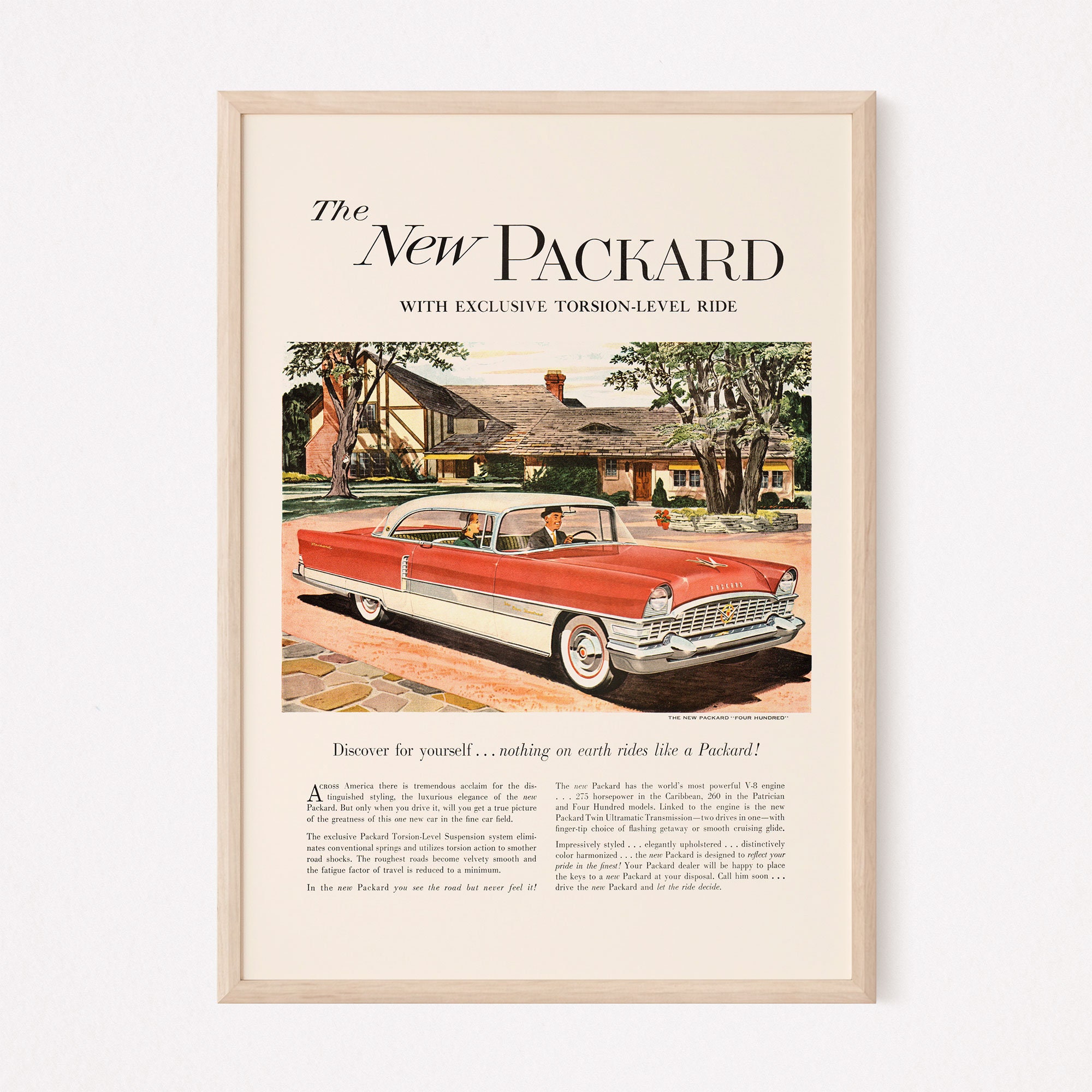 VINTAGE CAR AD, Classic Car Ad, Mid-century Ad Garage Mechanic