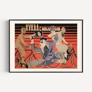 AVANT GARDE RUSSE, affiche de film classique, La poupée aux millions de dollars, Igor Ilyinski, 1929, reproduction professionnelle