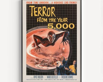 RETRO MOVIE POSTER, Terror from the Year 5000 Poster, Cult Movie Poster Classic Movie Poster Art Sci-Fi and Fantasy Film Poster Atomic Age