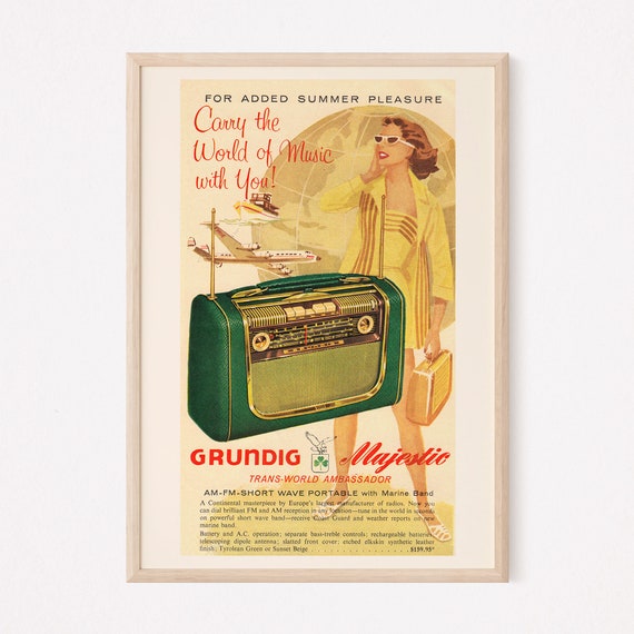VINTAGE PORTABLE RADIO Ad Retro Tube Radio Advertisement Etsy Canada
