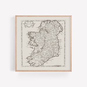 VINTAGE Irland KARTE, antike Irland Karte, quadratischer Druck, professionelle Reproduktion