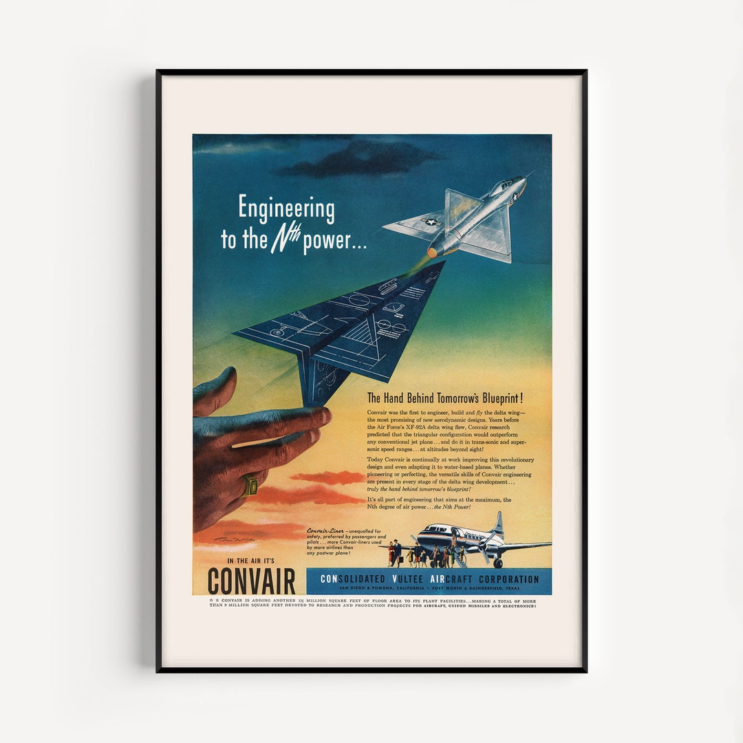 RETRO AIRPLANE POSTER, Vintage Jet Airliner Poster