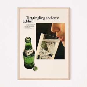VINTAGE SODA AD, Retro Lemon Lime Soda Ad, Old Soda Advertisement Mid-Century Poster Barware Poster Bar Art Ad Vintage Ad