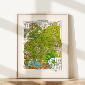 VINTAGE MAP of RUSSIA, Vintage Map Reproduction, High Quality Giclee ...
