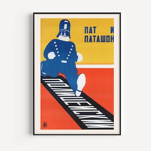 RUSSISCHE AVANT GARDE, Filmplakat, Der Polizist, Dänemark, 1928, Pat und Patachon