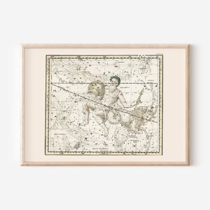 Impression de carte du signe du VERSEAU, impression de carte du signe du zodiaque, reproduction professionnelle, constellation art mural zodiaque art mural astrologie carte, carte des étoiles