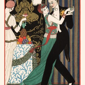 VINTAGE DANCING POSTER, Romantic Poster, Vintage French Fashion Illustration, Ballroom Dancing, Classy Dancing Art, Feminine Decor image 7
