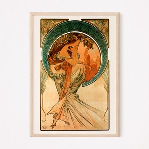 ART NOUVEAU PRINT, The Arts: Poetry, Art Nouveau, Belle Epoque Poster, French Art, Czech Art, 1898, Mucha Poster, Art Nouveau Decor