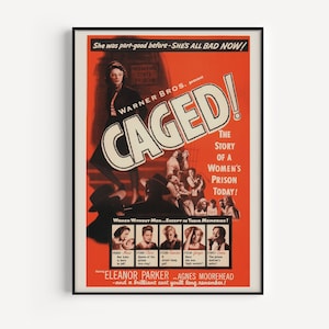 CAGED Movie Poster, Retro Movie Poster, Kitsch Film Movie Poster Classic Film Poster Retro Film Poster, Exploitation Film Movie Poster