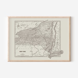 NEW YORK STATE Vintage Karte, Antike Karte von New York State, professionelle Reproduktion