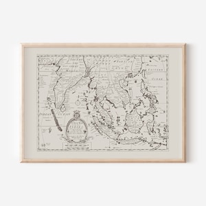 OSTINDIEN KARTE, Vintage Karte der Philippinen, Indonesien, Vietnam, Indien, antike Wohnkultur, antike Karte Wandkunst