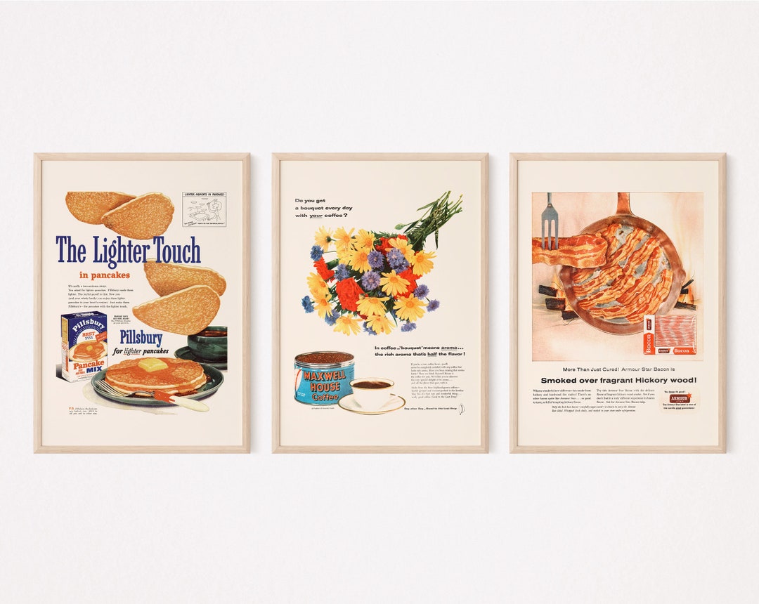 MIDCENTURY BREAKFAST NOOK Wall Art, Vintage Kitchen Decor, 1950s Bed