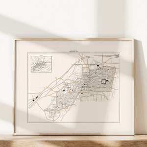 ANCIENT PESHAWAR MAP, Map of Peshawar, Historical Pakistan Map, Antique Map Wall Art, Professional Reproduction image 3