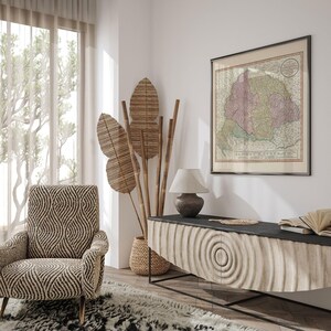 VINTAGE HUNGARY MAP, Antique Wall Art, Vintage Map of Hungary 1799, Hungarian Travel Print, Square Poster, Reproduction image 4