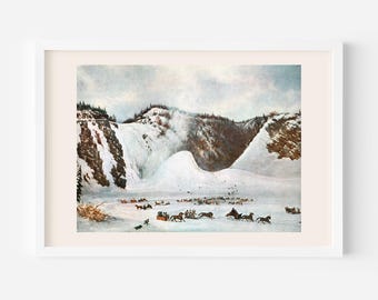 WINTER WALL ART, Winter Scene, Montmorency Falls in Winter