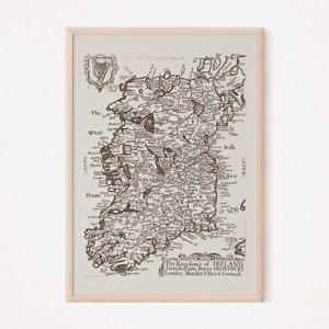 VINTAGE IRELAND MAP, Antique Map of Ireland, Professional Reproduction, Kingdom of Ireland