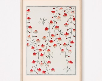 NATURALISTIC FLORAL ARTWORK, Japandi Print for Bedroom or Living Room, Minimalist and Stylish for Asian and Nordic Aesthetic Enthusiasts