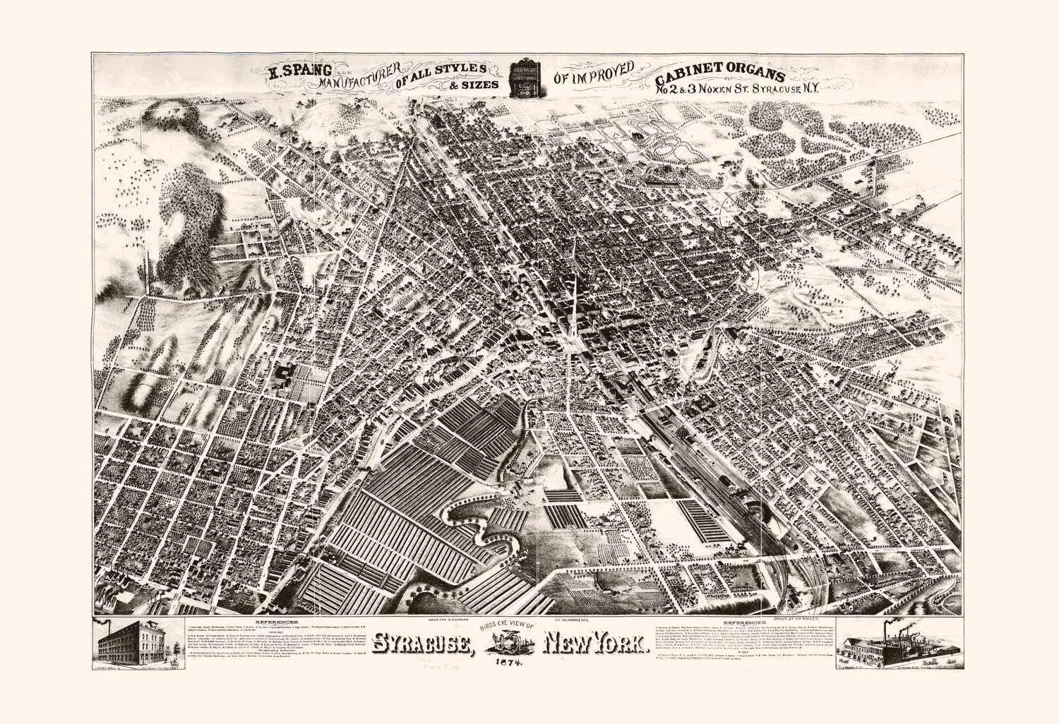 ANTIQUE MAP of SYRACUSE Syracuse - Il Fullxfull.916618498 Adb2