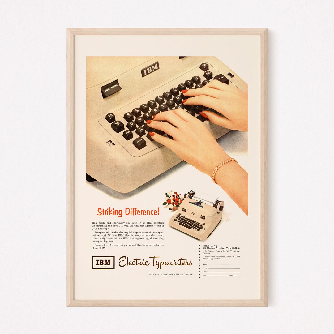 CLASSIC TYPEWRITER AD Retro Office Wall Art Cool Kitsch Etsy