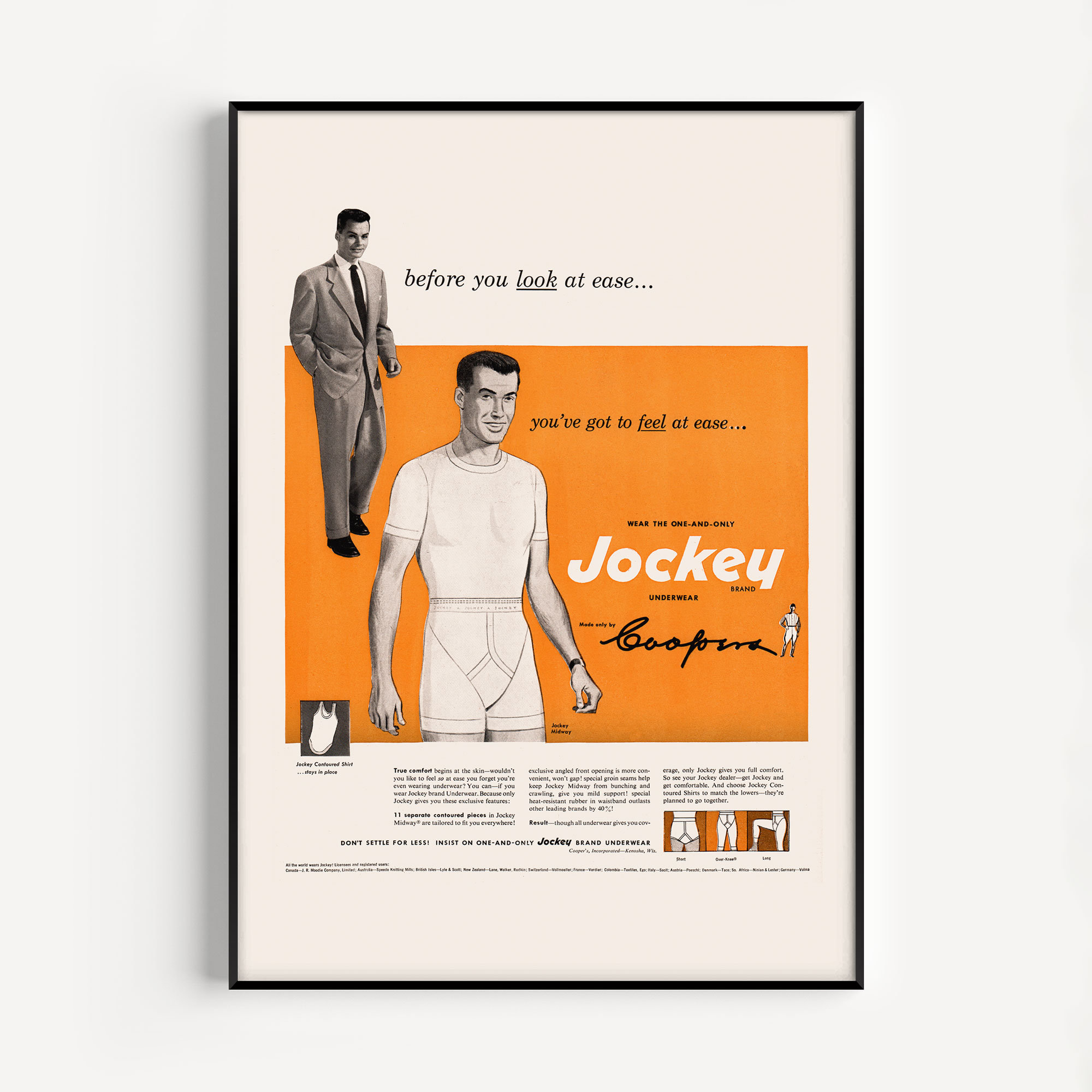 Vintage advertising print Fashion Ad Underwear JOCKEY Man Jim