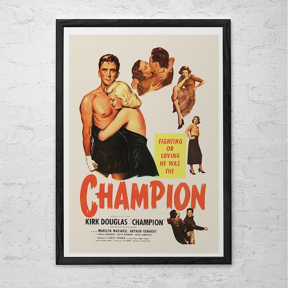 KIRK DOUGLAS Poster Multiple Sizes Vintage Hollywood CHAMPION
