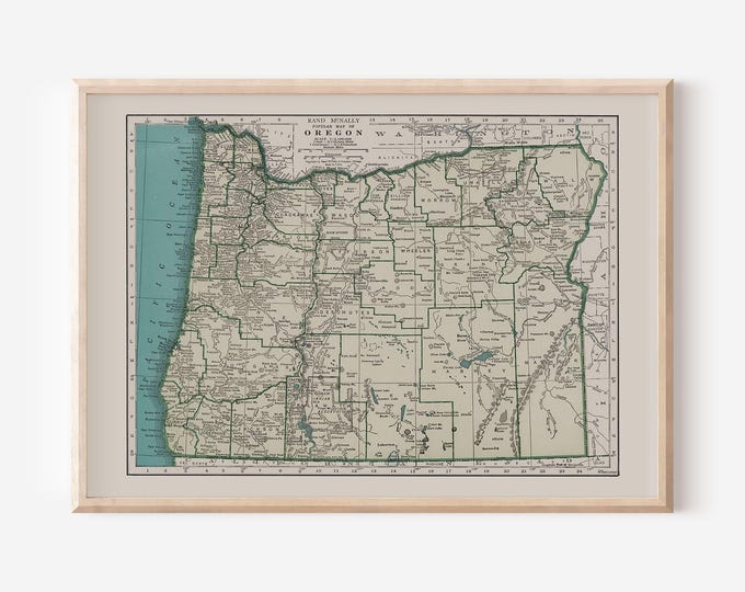 1911 Map of Oregon, Historical Map of Oregon, Antique Map of Oregon ...