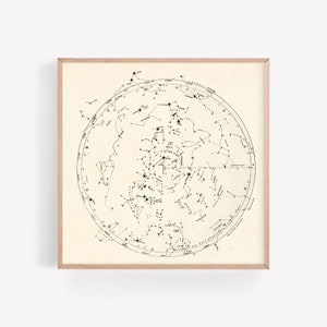 KONSTELLATION CHART DRUCK, Südliche Hemisphäre, Antike Stern Wandkunst, Sternzeichen Karte, Vintage Astrologie Druck, himmlisches Poster, Raumdekor