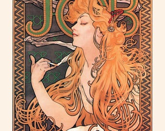 MUCHA PRINT, JOB Cigarette Papers, Art Nouveau, Belle Epoque Poster, French  Art, 1896, Mucha Poster, Art Nouveau Decor