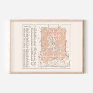 MAP of BEIJING, Antique Beijing Map, Historical China Map, Antique Map, Professional Reproduction,