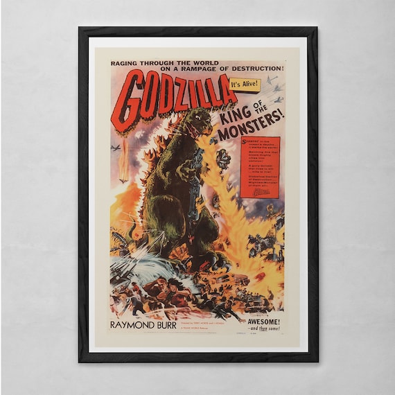 Vintage Sci-Fi Poster Cult Movie Poster Classic Movie GODZILLA MOVIE POSTER